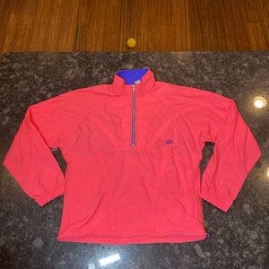 Vintage 90s Nike Neon Pink Windbreaker Jacket Pullover Women’s Size Medium